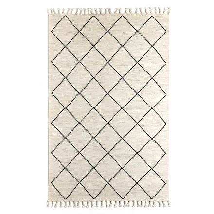 Modern Living Room Carpet with Geometric Pattern in Wool and Cotton - Metria Viadurini