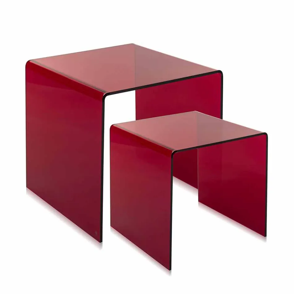 Design tables in colored plexiglass produced in Italy, Spinoso Viadurini