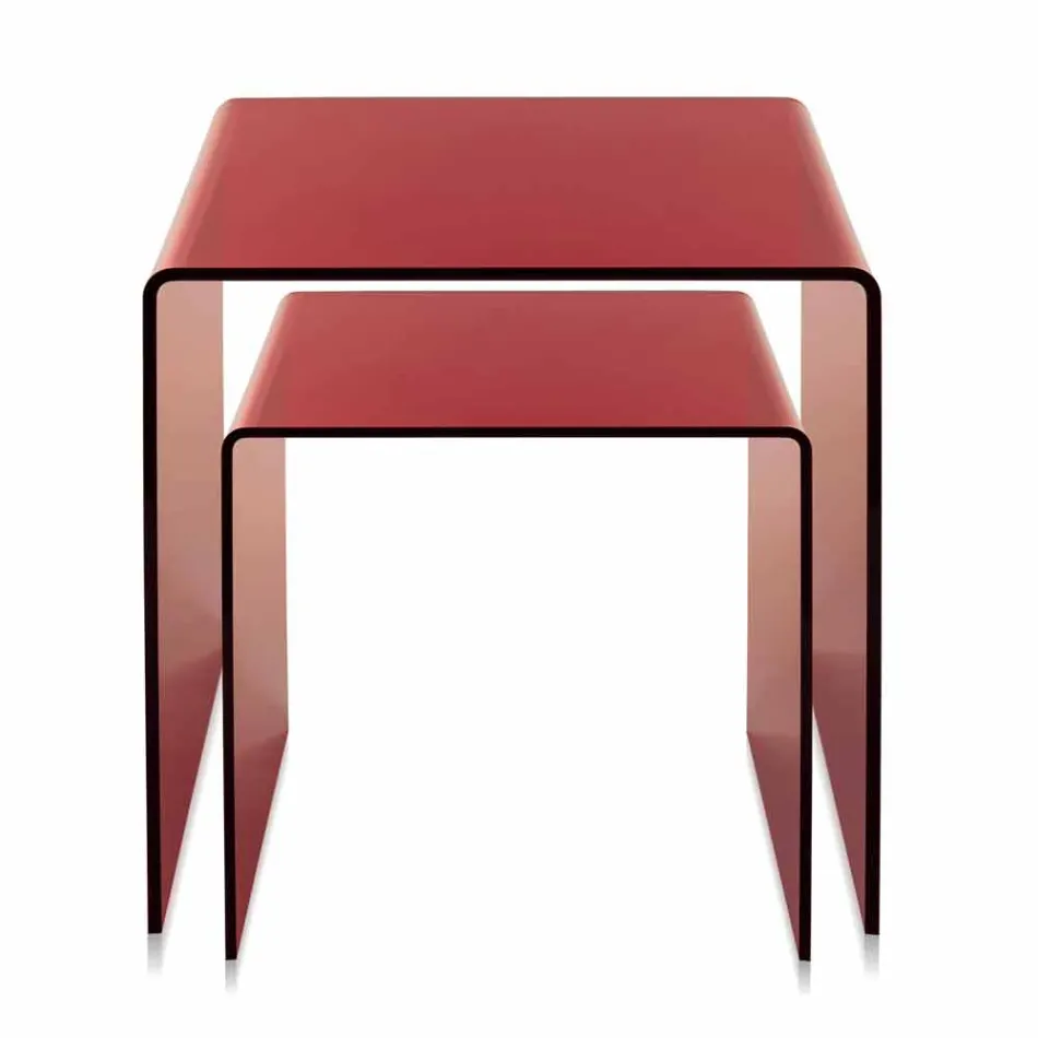Design tables in colored plexiglass produced in Italy, Spinoso Viadurini