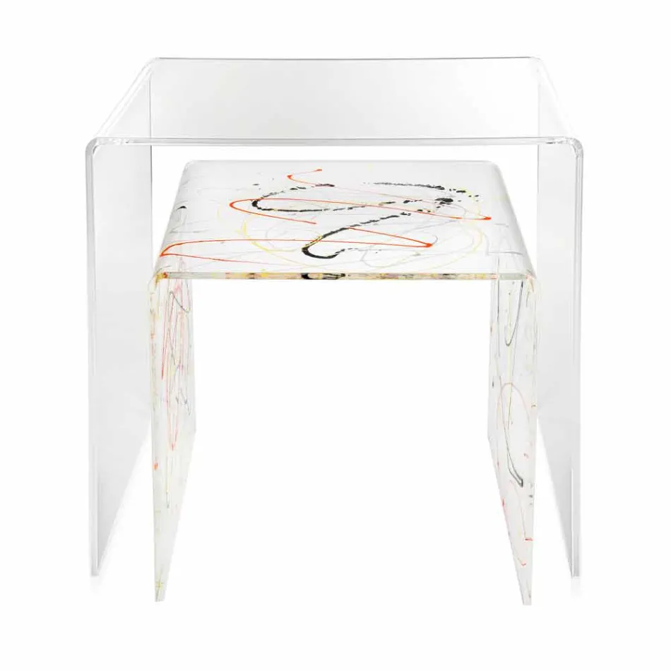 Design tables in colored plexiglass produced in Italy, Spinoso Viadurini
