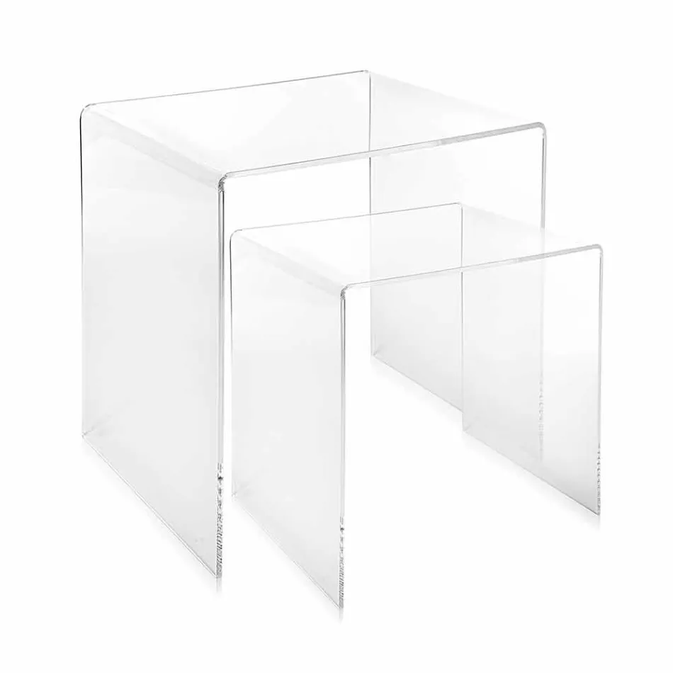 Design tables in colored plexiglass produced in Italy, Spinoso Viadurini