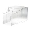 Living Room Coffee Tables in Transparent Minimal Acrylic Crystal 3 Pieces - Cecco