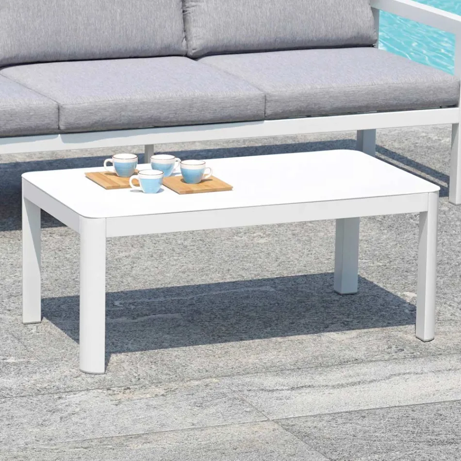 100x55 cm Garden Table in Aluminum with Different Finishes - Mickey Mouse Viadurini