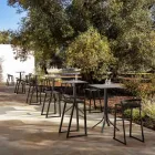 High Outdoor Bar Table with 4 Legs in Aluminum in 2 Colors - Filomena Viadurini