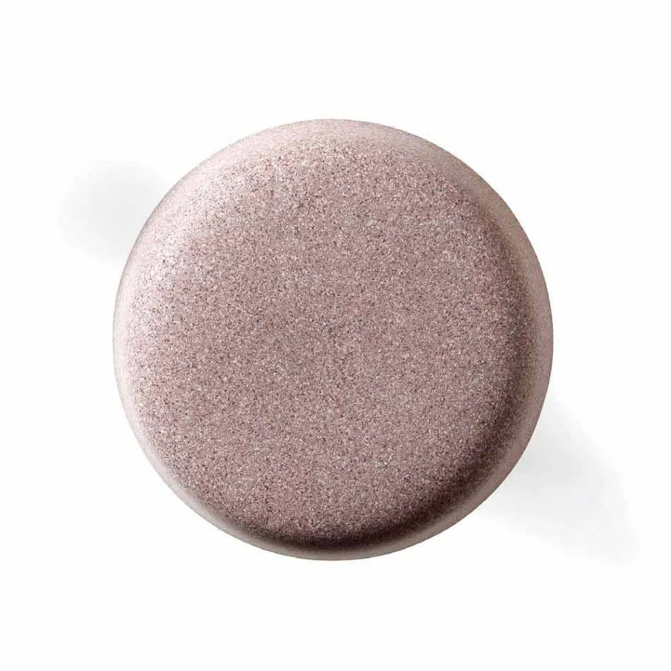 High Outdoor Coffee Table in Polyethylene with Round Top Made in Italy - Desmond Viadurini