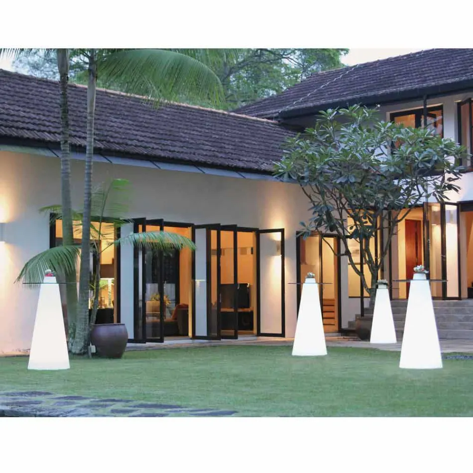 Slide Peak high table (H120) polyethylene and glass made in Italy Viadurini