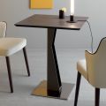 High Square Coffee Table in Inclined Metal and Matt Ceramic Top - Coriko