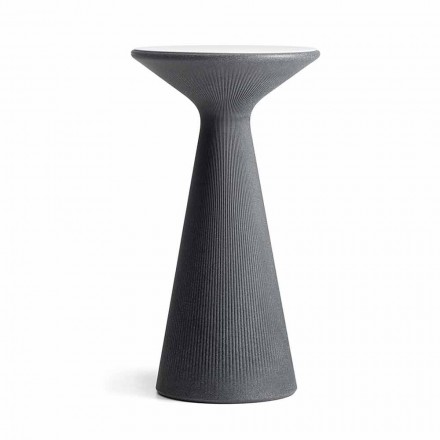 High Round Outdoor Coffee Table in Polyethylene and HPL Made in Italy - Desmond Viadurini