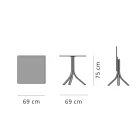 Outdoor Bar Table with 3 Reclining Aluminum Legs in 2 Finishes - Filomena Viadurini