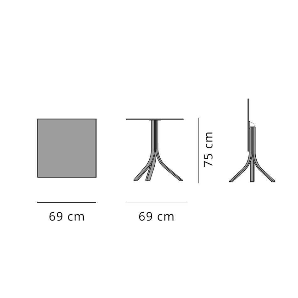Outdoor Bar Table with 3 Reclining Aluminum Legs in 2 Finishes - Filomena Viadurini