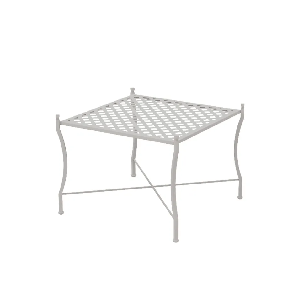 Folding Outdoor Coffee Table in Galvanized Steel Made in Italy - Selvaggia Viadurini