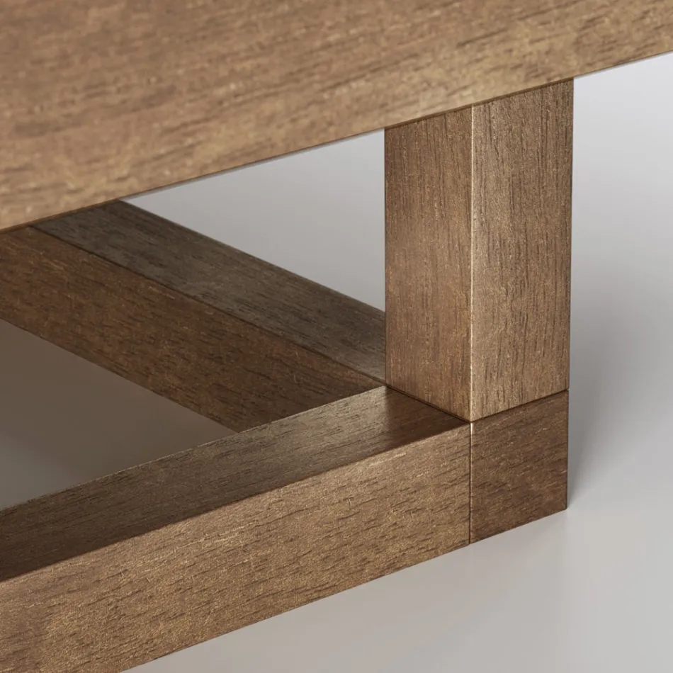 Low Garden Coffee Table with Stoneware Slab Top Made in Italy - Bresson Viadurini