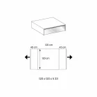 Low Table for Living Room in Smoked Glass and Wooden Drawers 3 Sizes - Mantra Viadurini