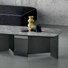 Low Coffee Table Living Room Ceramic Top and Smoked Glass Legs 3 Sizes - Random Viadurini