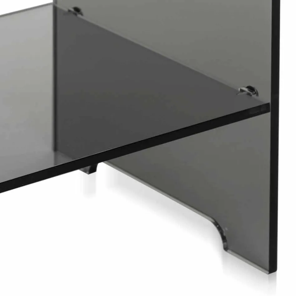 Contemporary Smooth Smoky Coffee Table / Side Table Mimi, made in Italy Viadurini