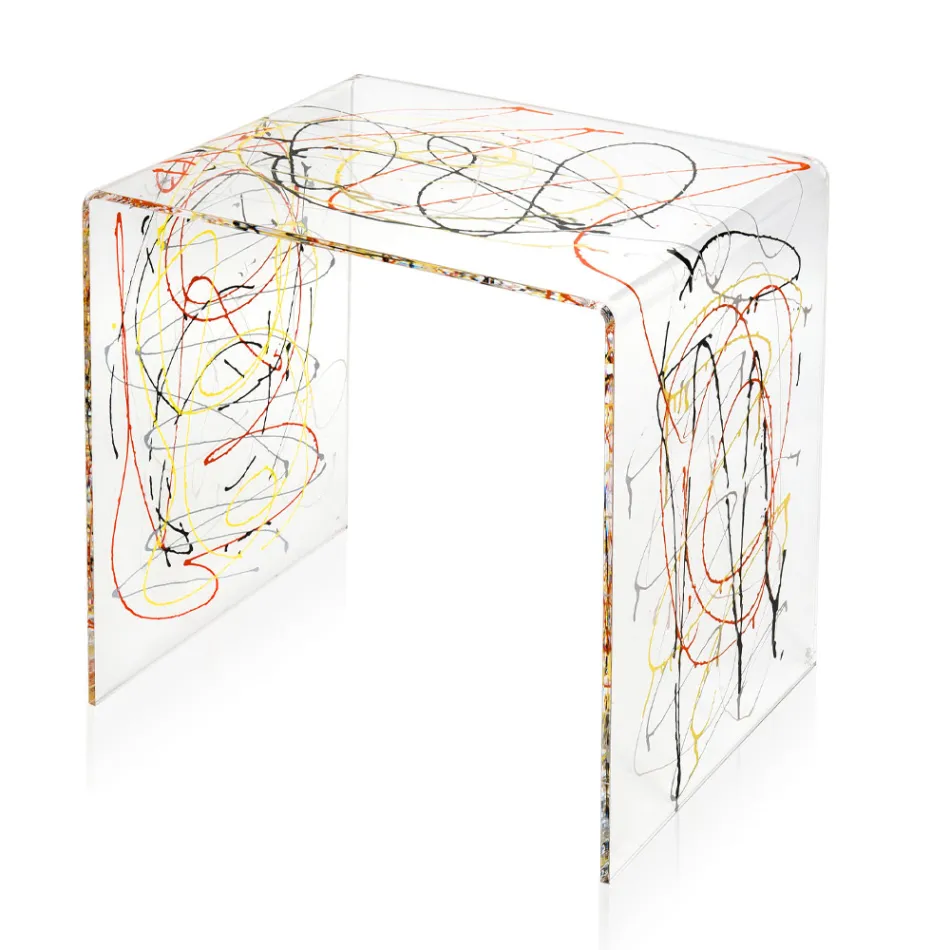 Bedside Table in Transparent and Colored Plexiglass 2 Sizes - Pelere Viadurini