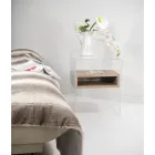Recyclable Bedside Table in Transparent Plexiglass and Wood - Pascoli Viadurini