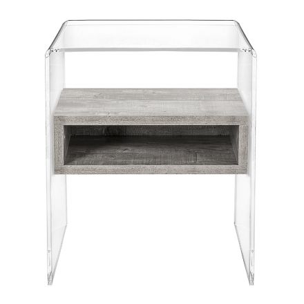 Recyclable Bedside Table in Transparent Plexiglass and Wood - Pascoli Viadurini