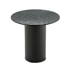 Coffee Table with Metal Base and Ø45 cm Mirror or Glass Top - Flaminia Viadurini