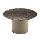 Coffee Table with Metal Base and Ø60 cm Mirror or Glass Top - Flaminia Viadurini