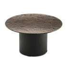 Coffee Table with Metal Base and Ø60 cm Mirror or Glass Top - Flaminia Viadurini