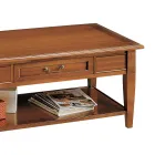 Coffee table with drawer and shelf in patinated wood Made in Italy - Tuoni Viadurini