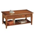 Coffee table with drawer and shelf in patinated wood Made in Italy - Tuoni