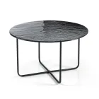 Coffee Table with Mirror and Marble-Effect Ceramic Top Made in Italy - Giusta Viadurini