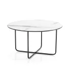 Coffee Table with Mirror and Marble-Effect Ceramic Top Made in Italy - Giusta Viadurini
