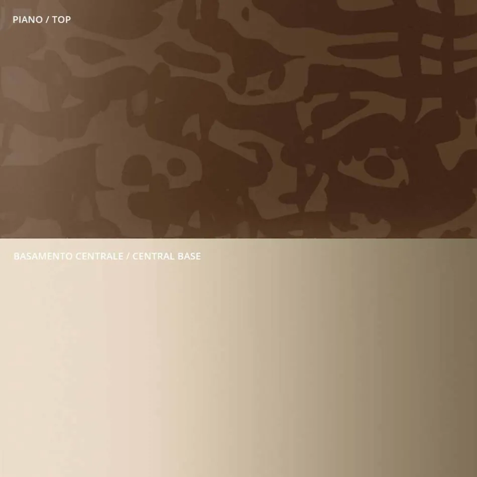 Coffee Table with Round Glass or Metal Top Made in Italy - Anakin Viadurini