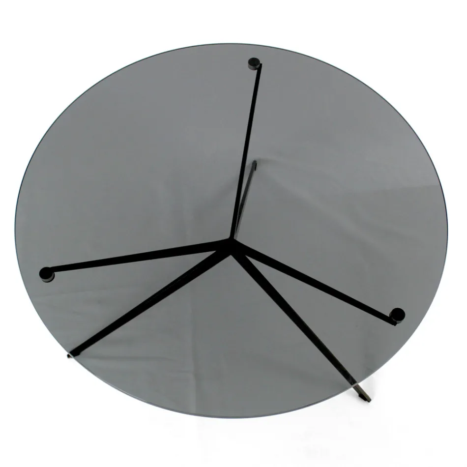 Coffee Table with Round Top Made in Glass Made in Italy - Siste Viadurini