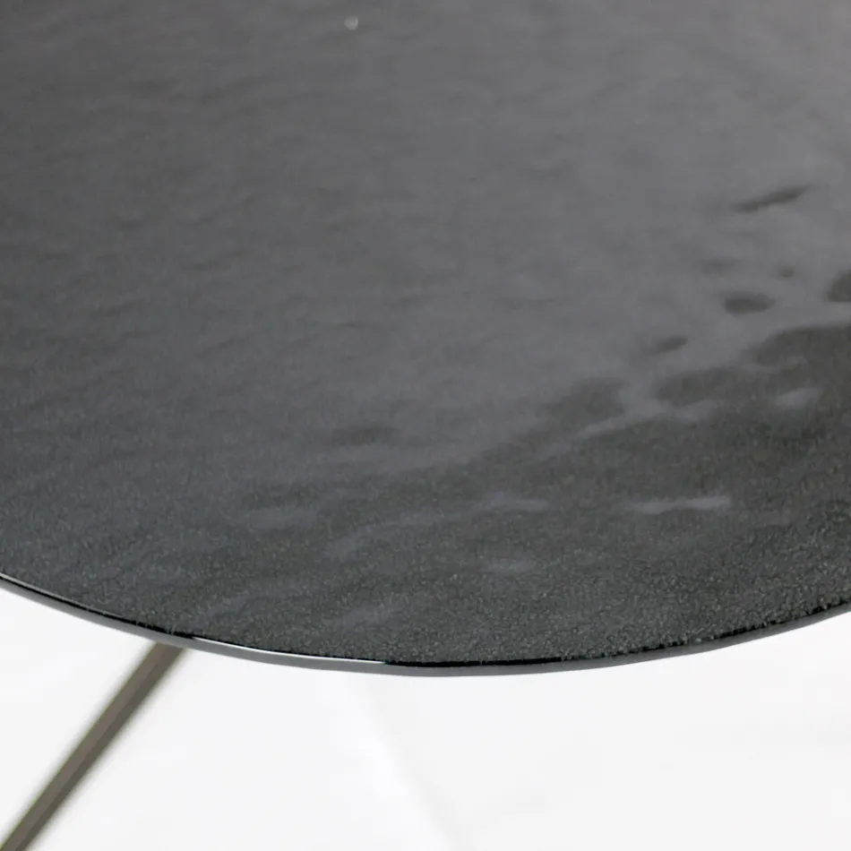 Coffee Table with Round Top Made in Glass Made in Italy - Siste Viadurini