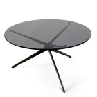 Coffee Table with Round Top Made in Glass Made in Italy - Siste Viadurini