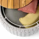 Garden Container Table in Teak and Rope Weaving - Arjuna Viadurini