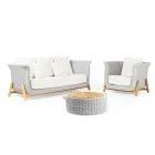 Teak and Rope Weave Garden Container Table - Arjuna Viadurini