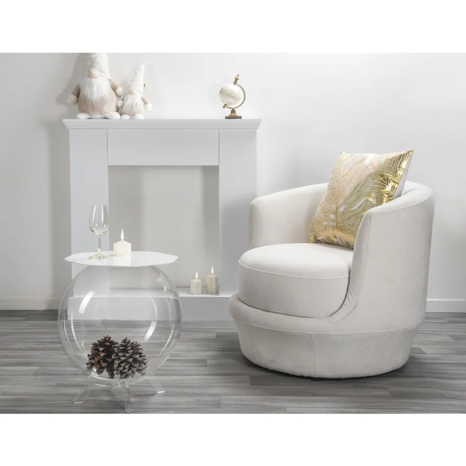 Biffy white round coffee table / container, modern design made in Italy Viadurini
