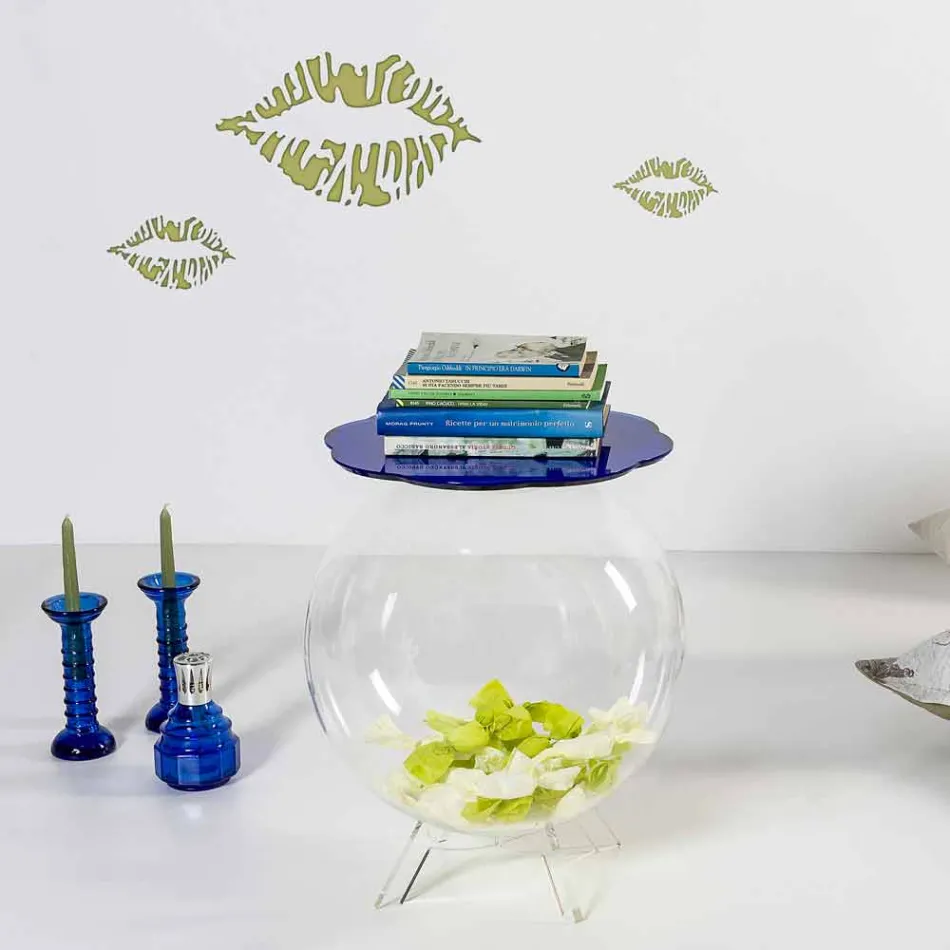 Biffy blue coffee table / container, modern design made in Italy Viadurini