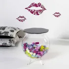 Biffy black round coffee table / container, modern design made in Italy Viadurini