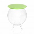 Green storage side table with a modern design Biffy, made in Italy