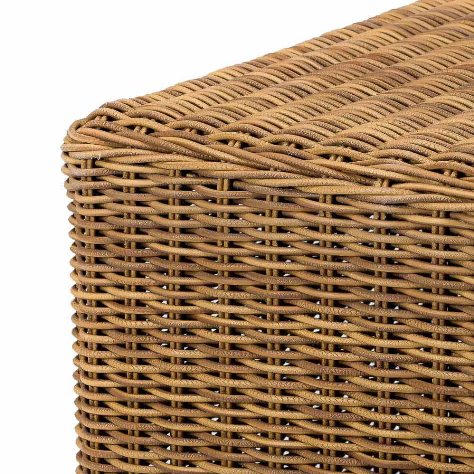 High Garden Side Table in Woven Synthetic Rattan - Yves Viadurini