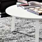 Coffee Table with Round Top in Lacquered Mdf Made in Italy - Tobiko Viadurini