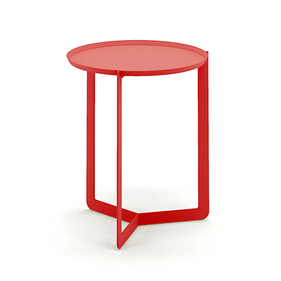 Outdoor Round Metal Coffee Table Made in Italy - Stephane Viadurini