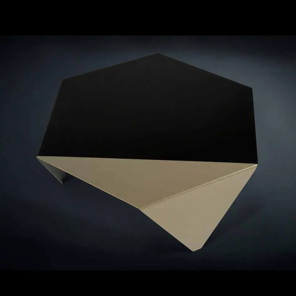 Coffee table in two-tone metal design Coffee laser cut Ruche Viadurini