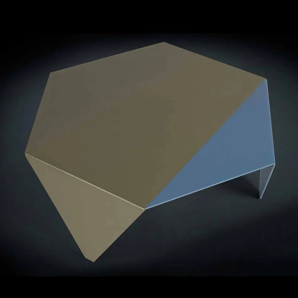 Coffee table in two-tone metal design Coffee laser cut Ruche Viadurini