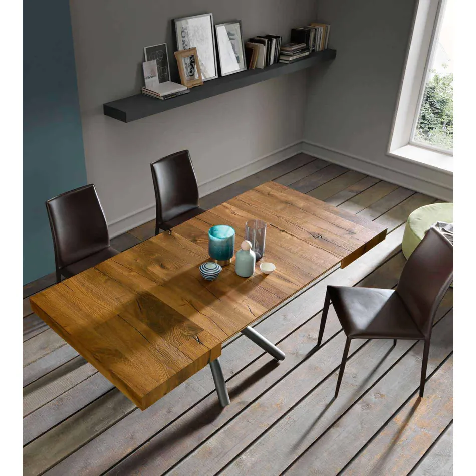 Transformable Design Coffee Table in Made in Italy Wood - Vincenzo Viadurini