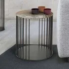 Coffee Table in Forged Crystal and Metal Made in Italy - Montebianco Viadurini