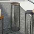 Coffee Table in Forged Crystal and Metal Made in Italy - Montebianco Viadurini