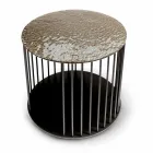 Coffee Table in Forged Crystal and Metal Made in Italy - Montebianco Viadurini