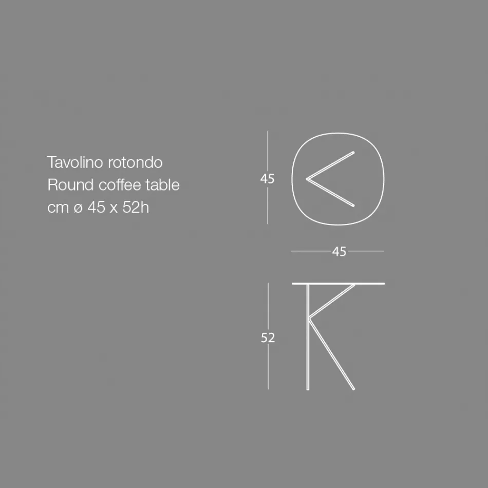 Round Metal Coffee Table, Design in Various Colors and 2 Sizes - Olesya Viadurini