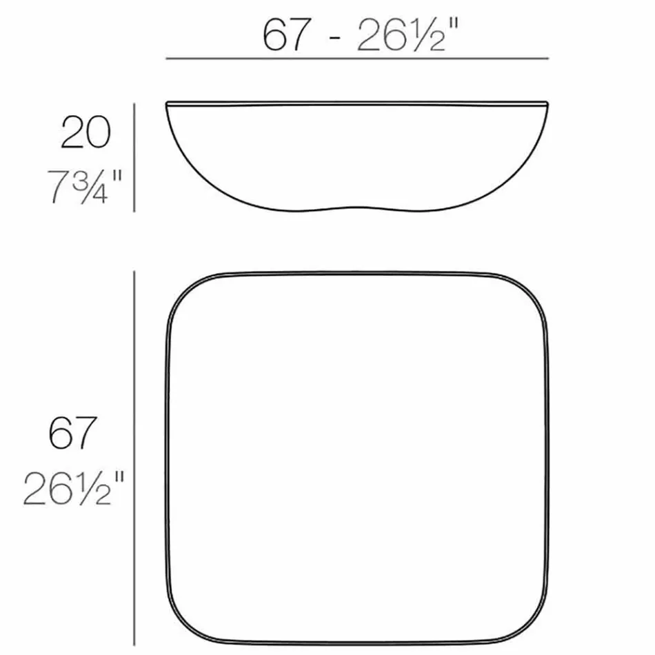 Pillow Vondom outdoor coffee table, modern design, 67x67 cm Viadurini